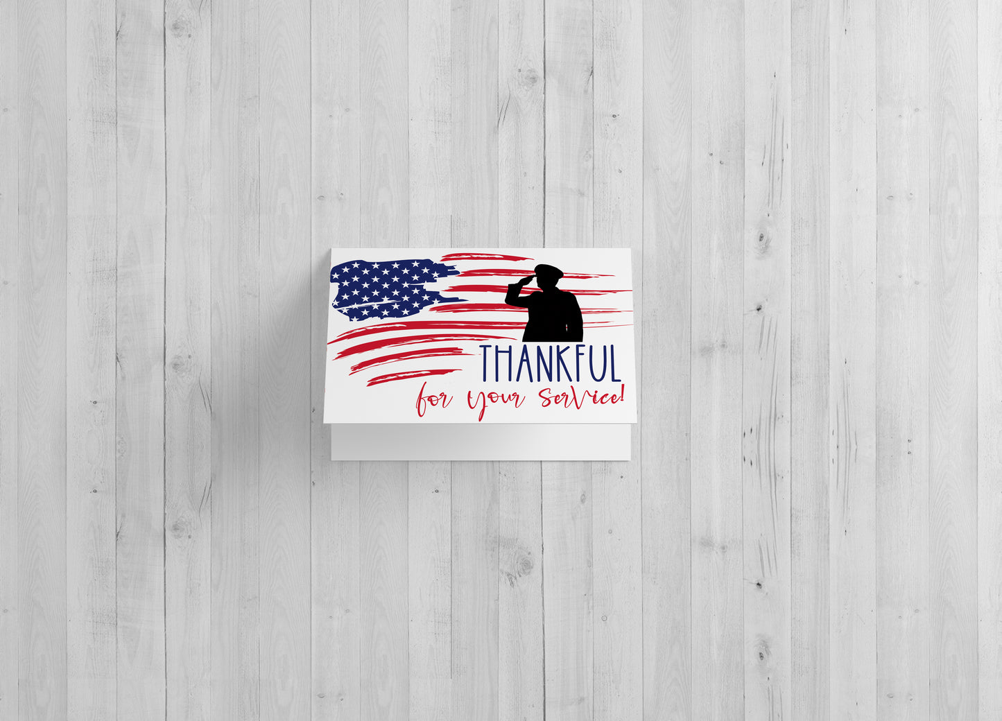 Thankful for service Military Cards - Single or pack of 20