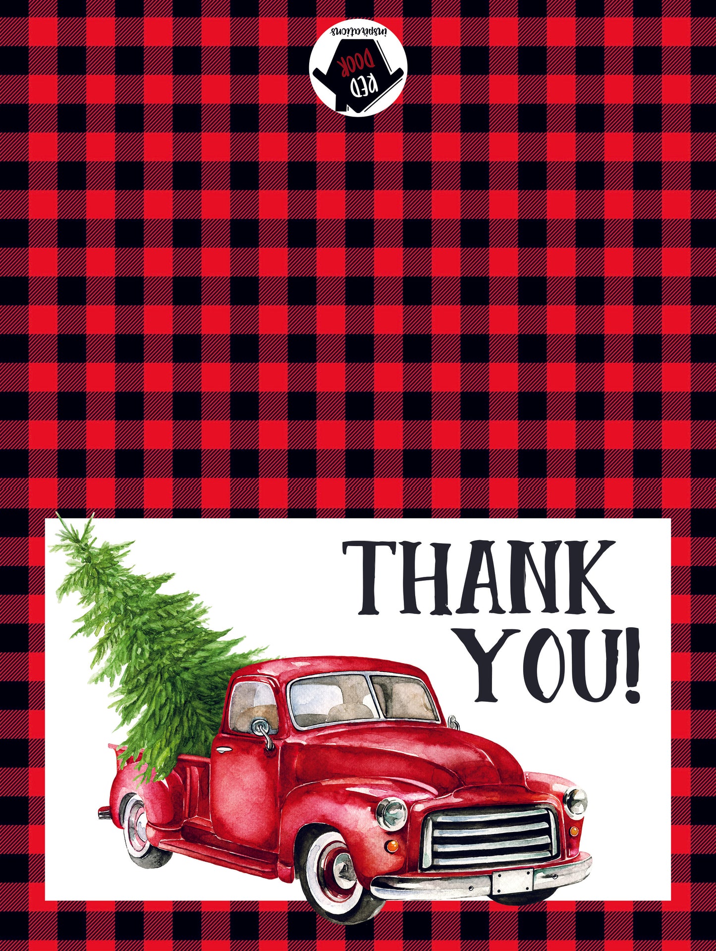 Red Truck Thank You Cards - Included 25 cards