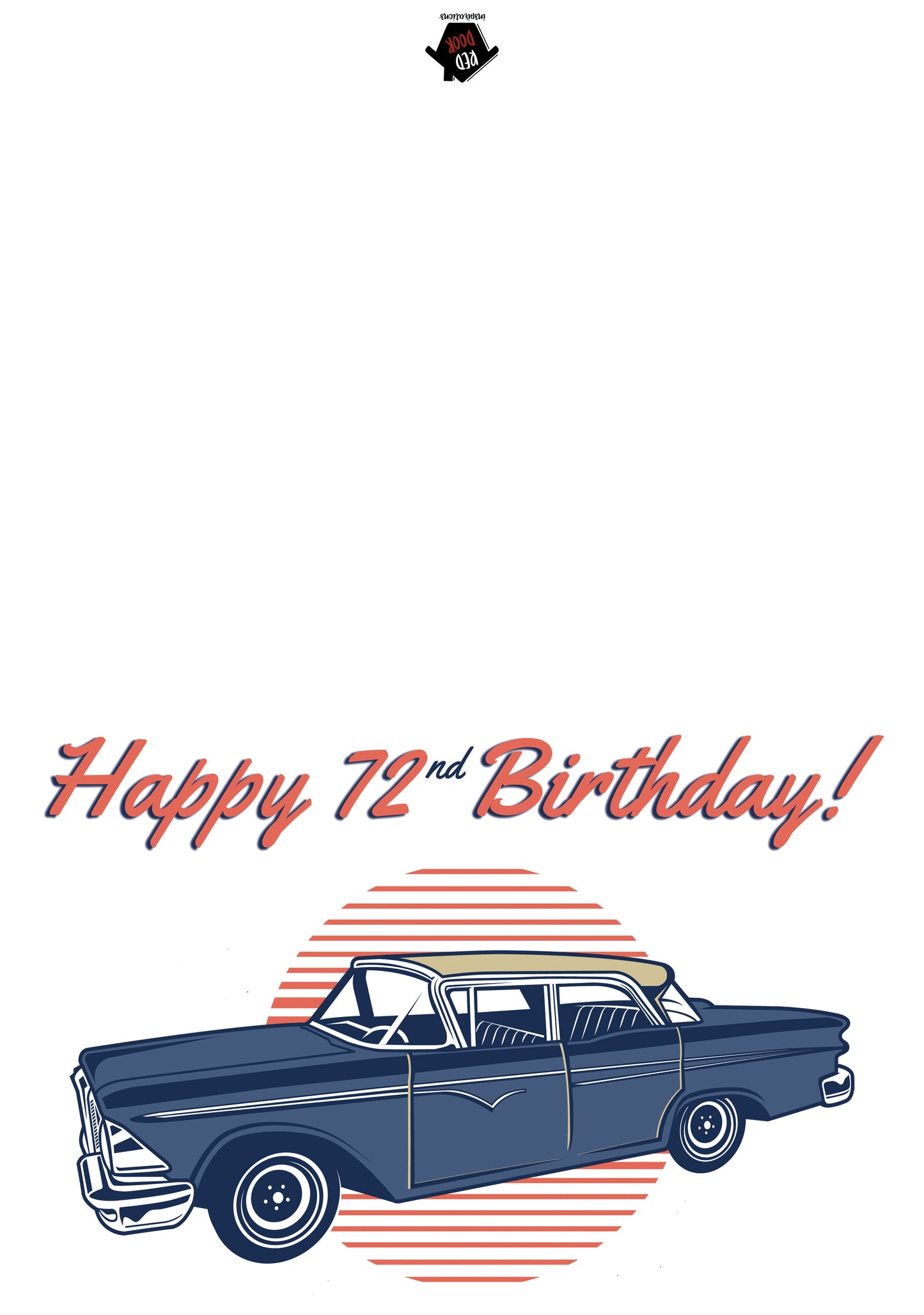 72nd Vintage Car Birthday - Single Card