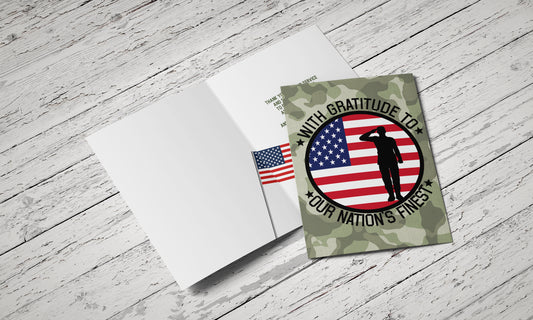 Fundraiser Military Appreciation Card - Single Card