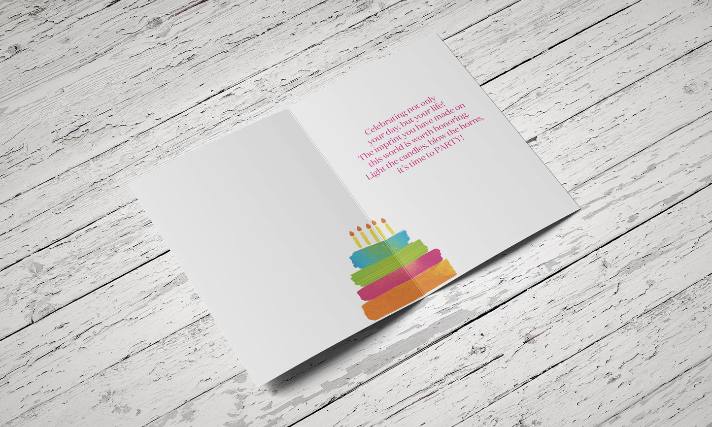 Fundraiser Colorful Stripe Birthday - Single Card