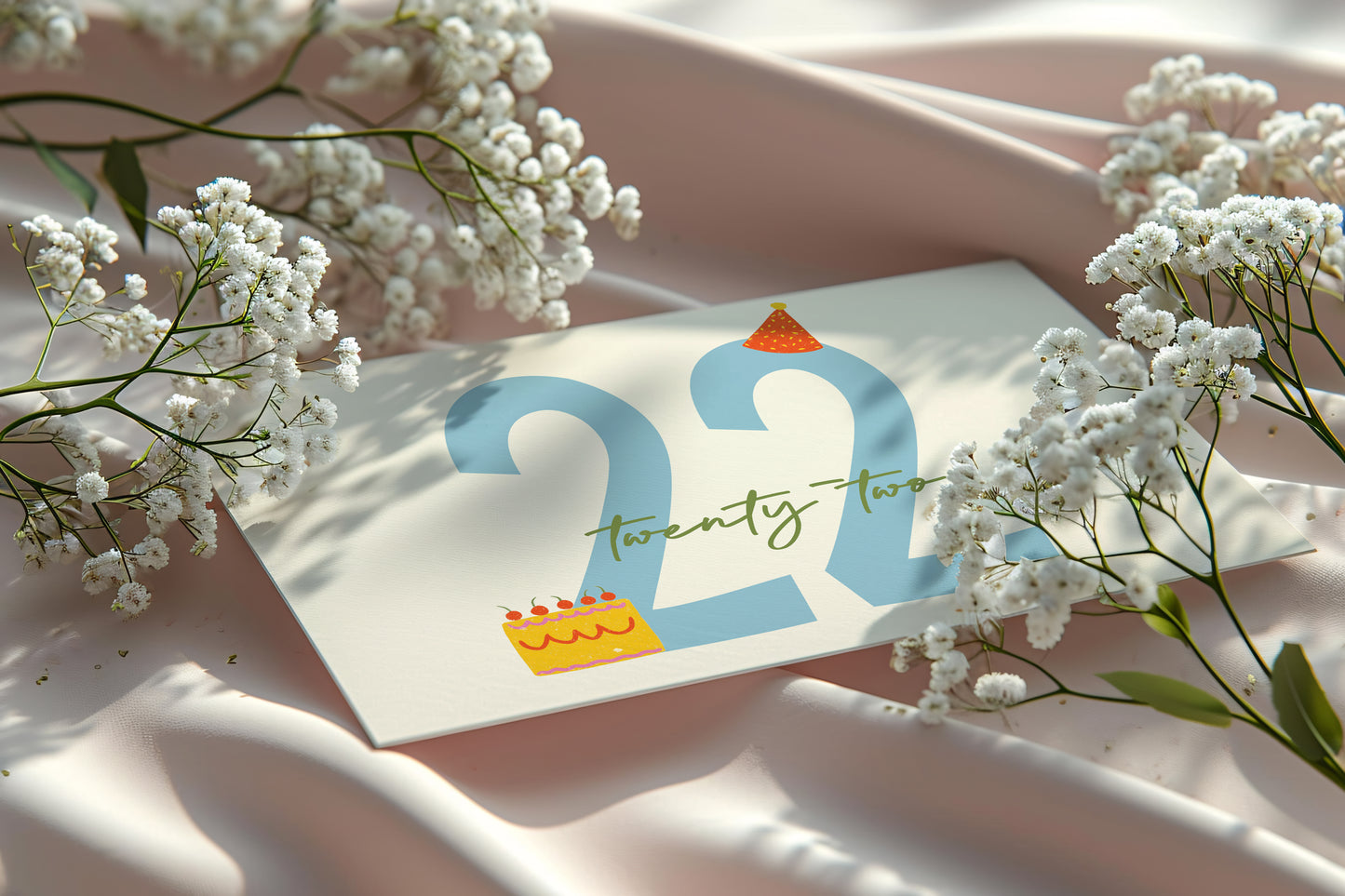 Shine Bright 22nd Birthday - Single 5x7 Card