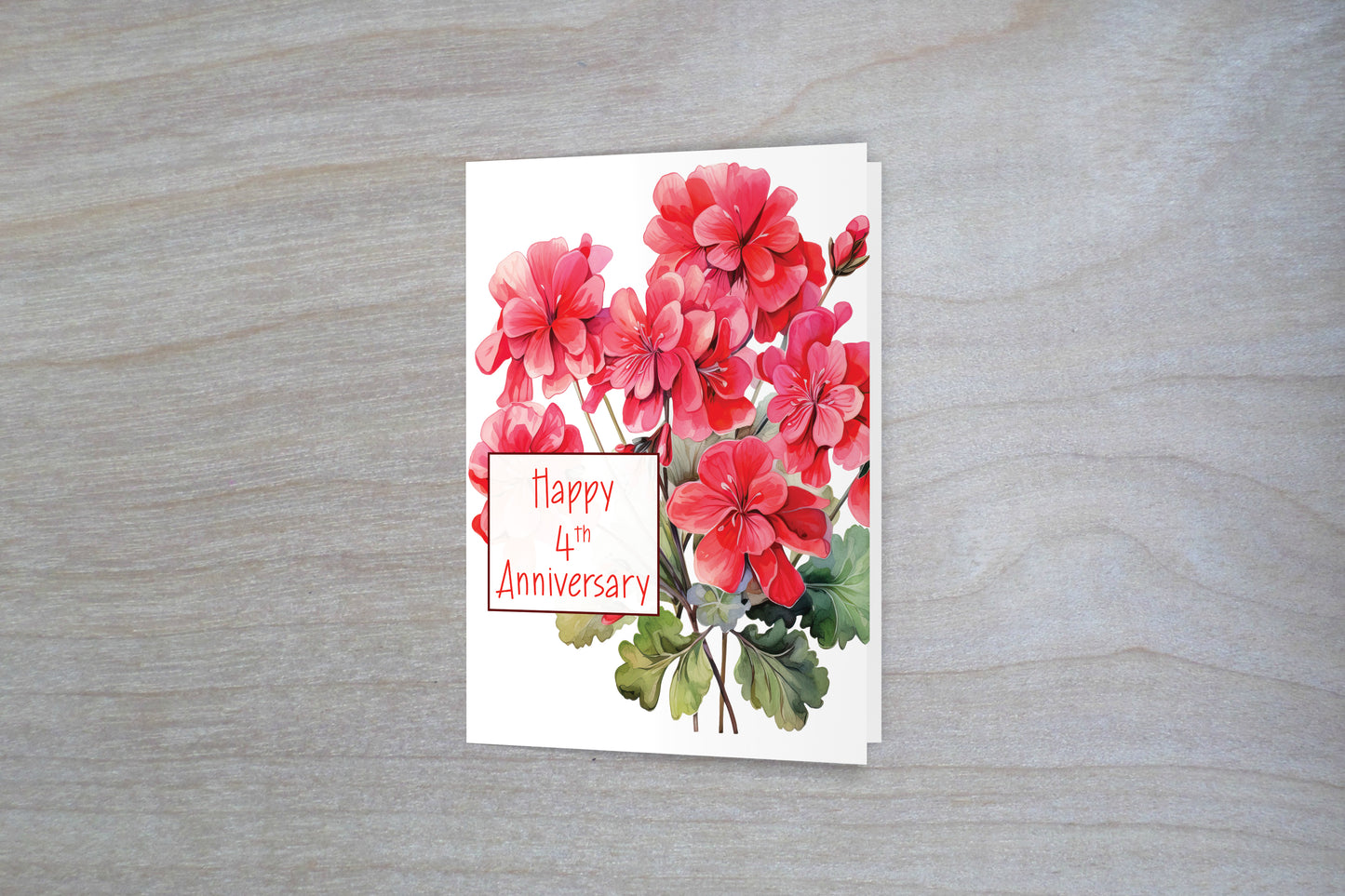 Happy 4th Anniversary Card