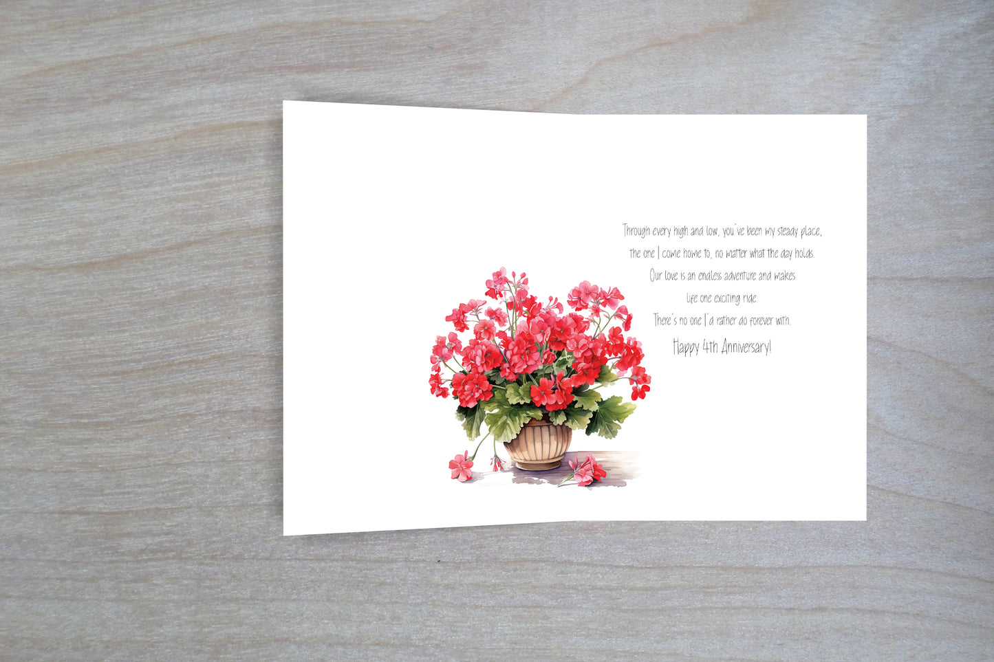 Happy 4th Anniversary Card