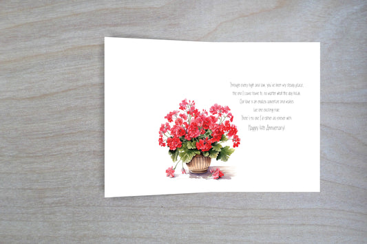 Happy 4th Anniversary Card