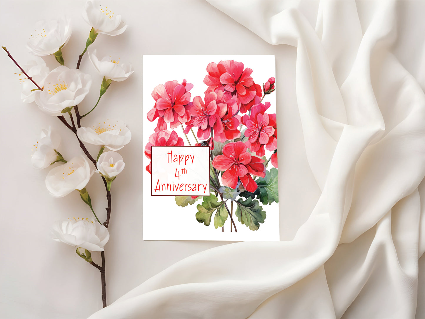 Happy 4th Anniversary Card