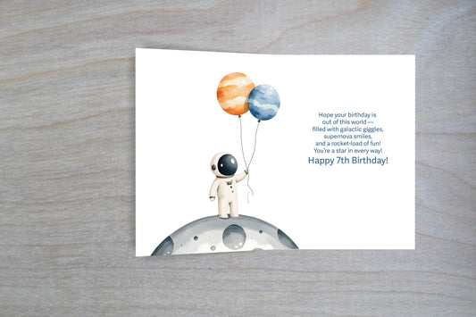 7 is Out of this World - 7th Birthday Card