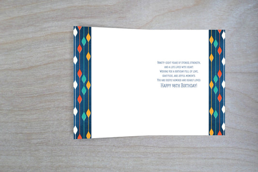 98th Diamond Birthday Card