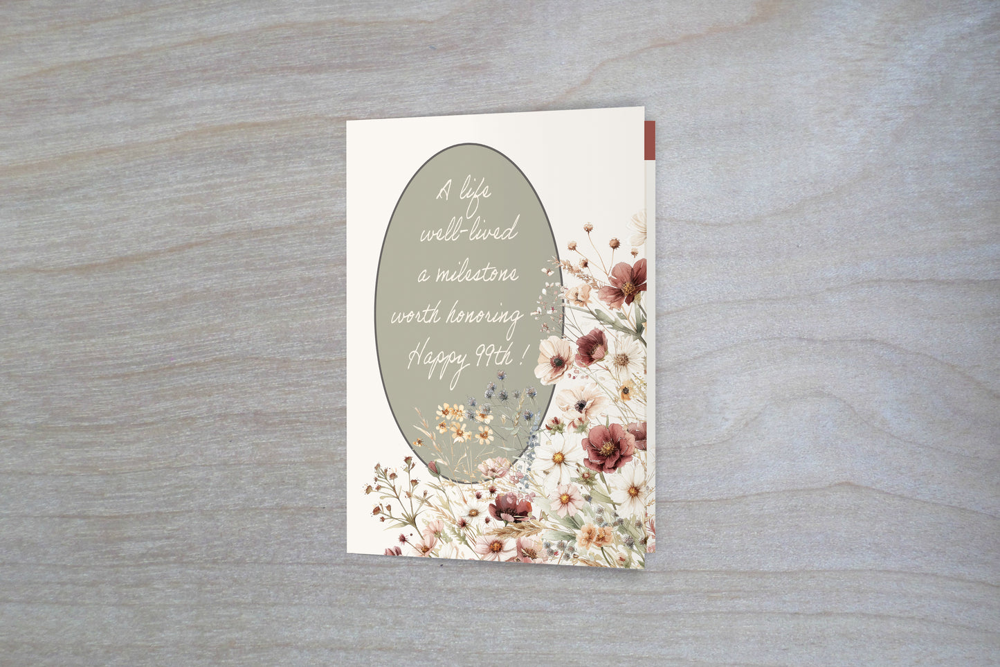 Wildflower 99th Birthday Card - Single 5x7 Card