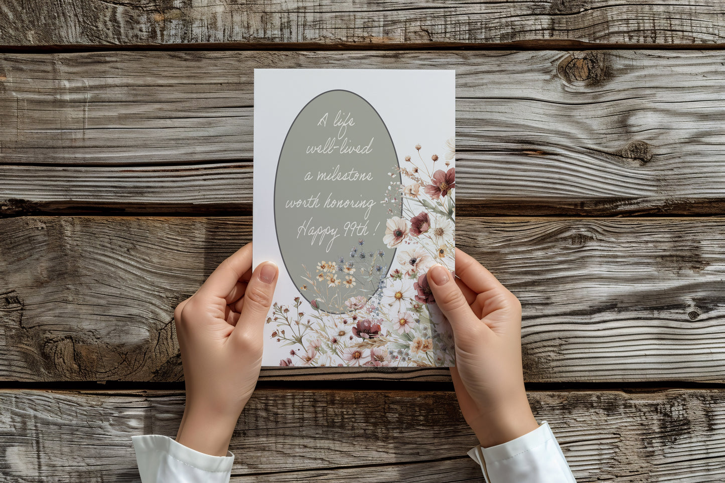 Wildflower 99th Birthday Card - Single 5x7 Card