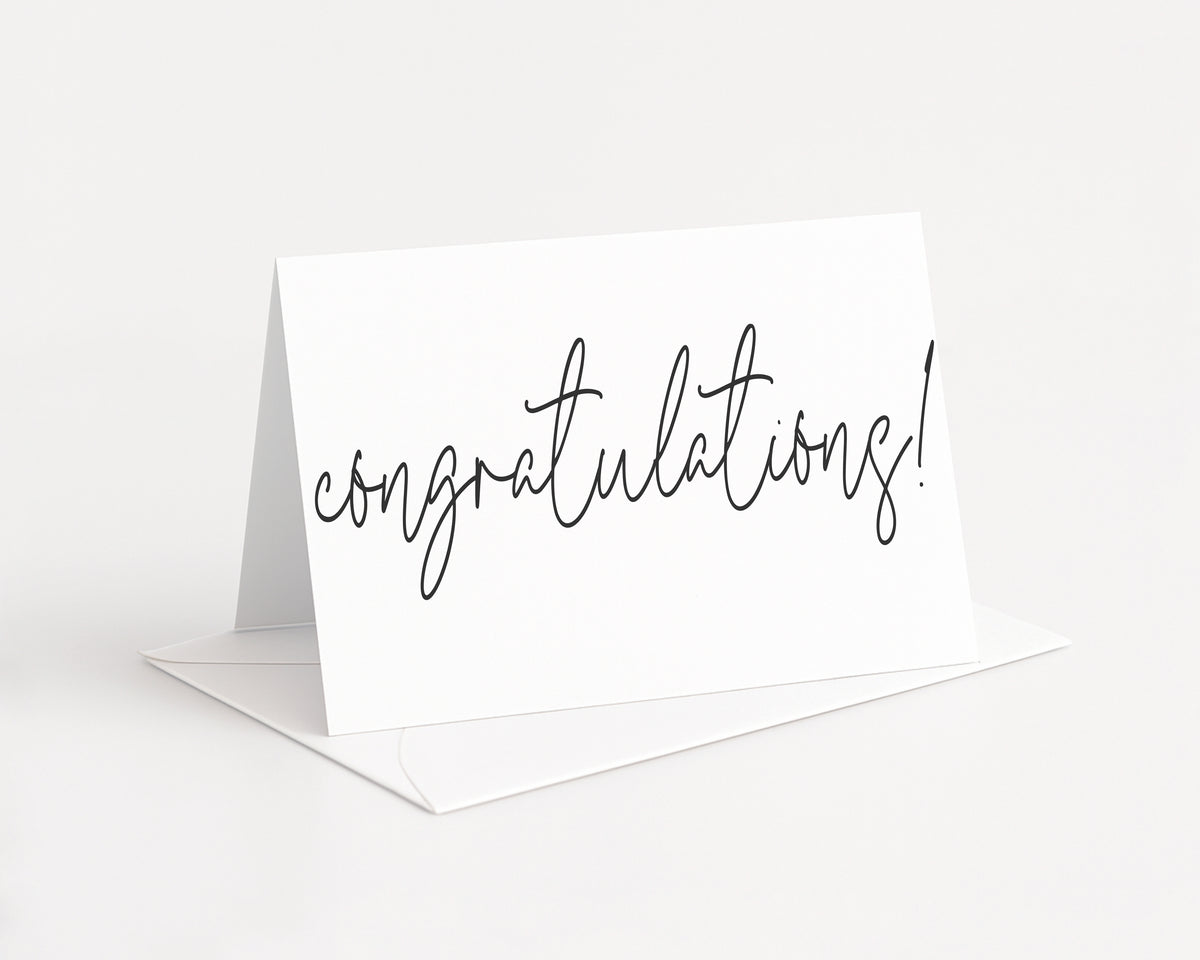 Black and White Congratulations, 10 Pack