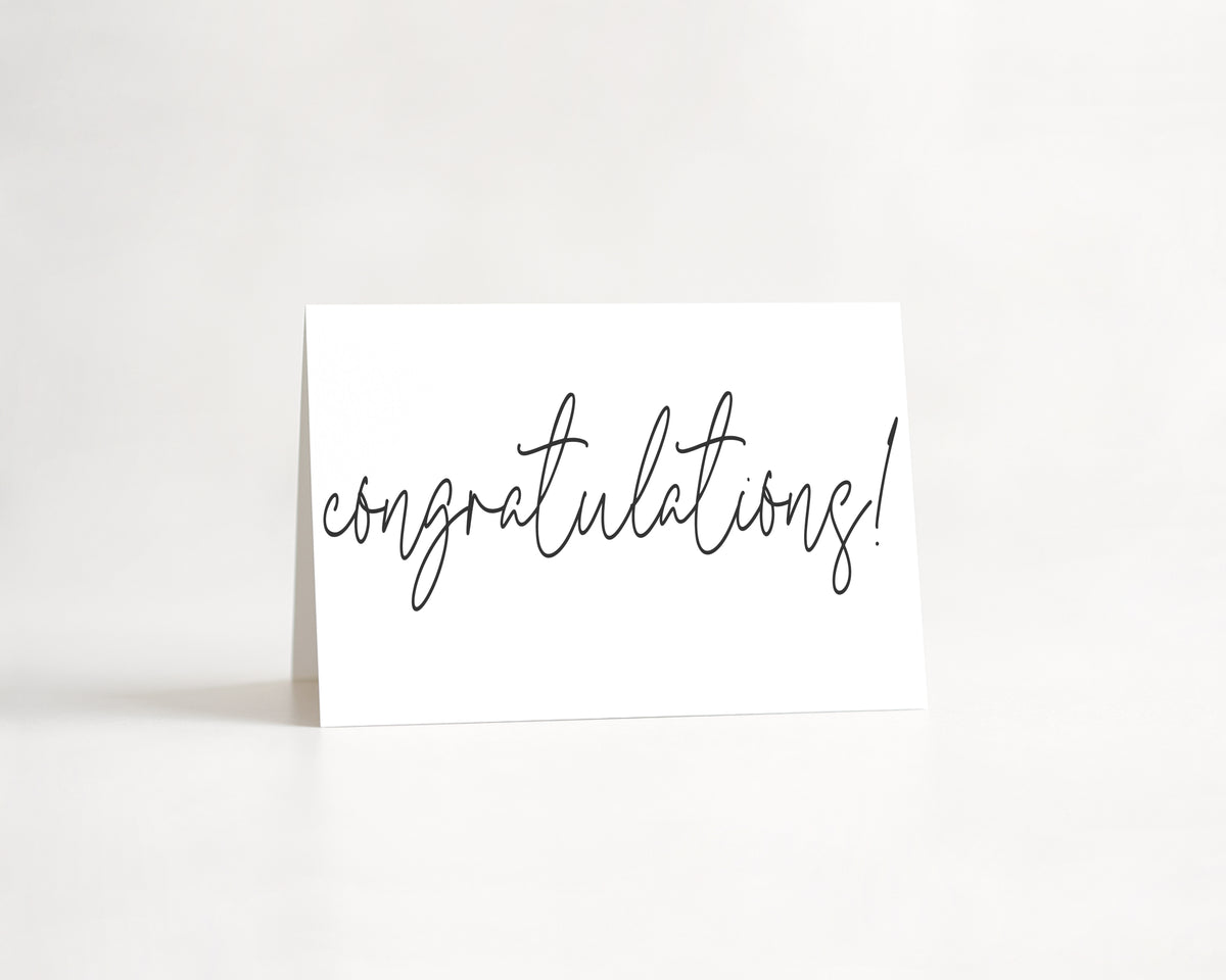Black and White Congratulations, 10 Pack