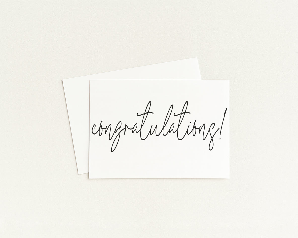 Black and White Congratulations, 10 Pack