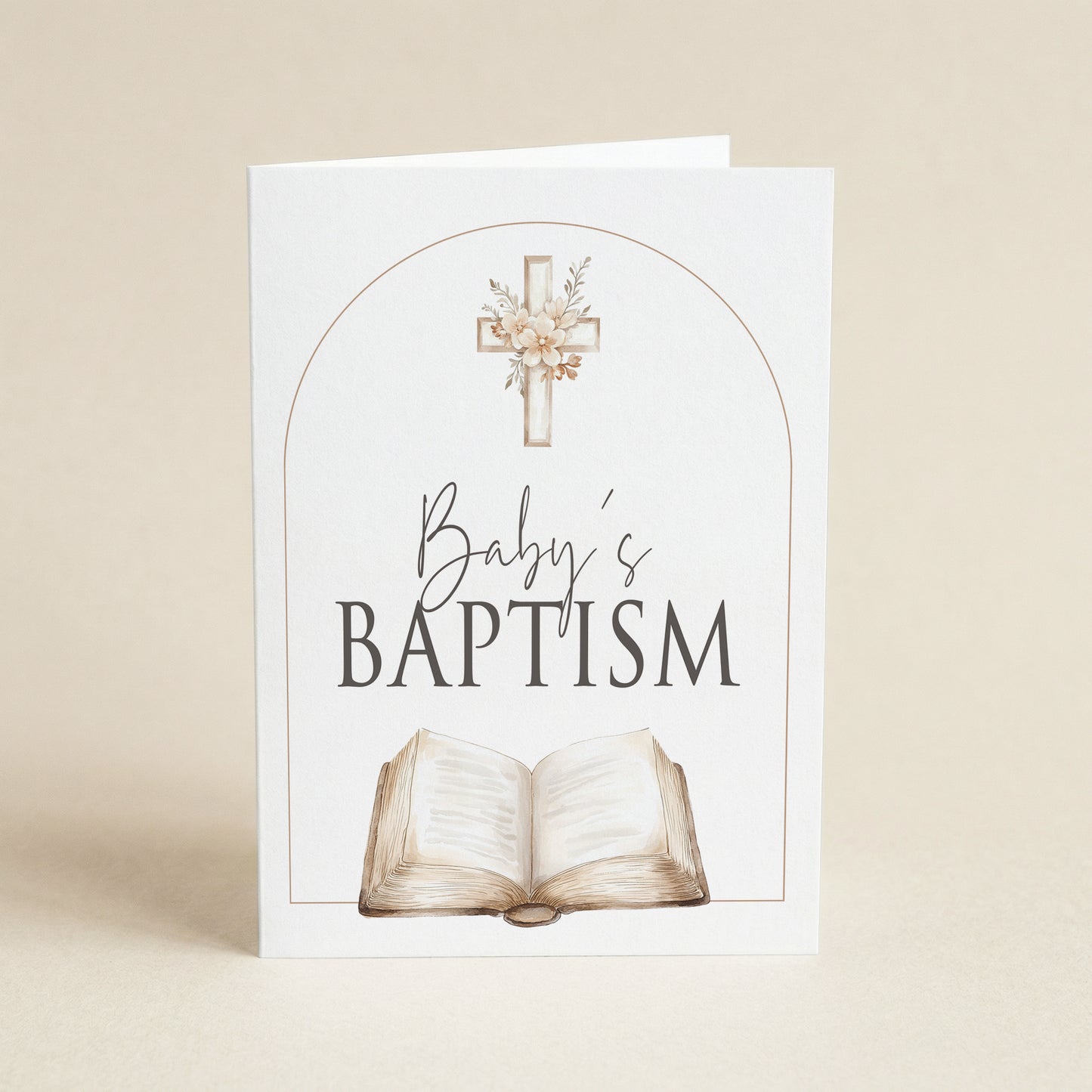 Neutral Baby Baptism - Single 5x7 Card