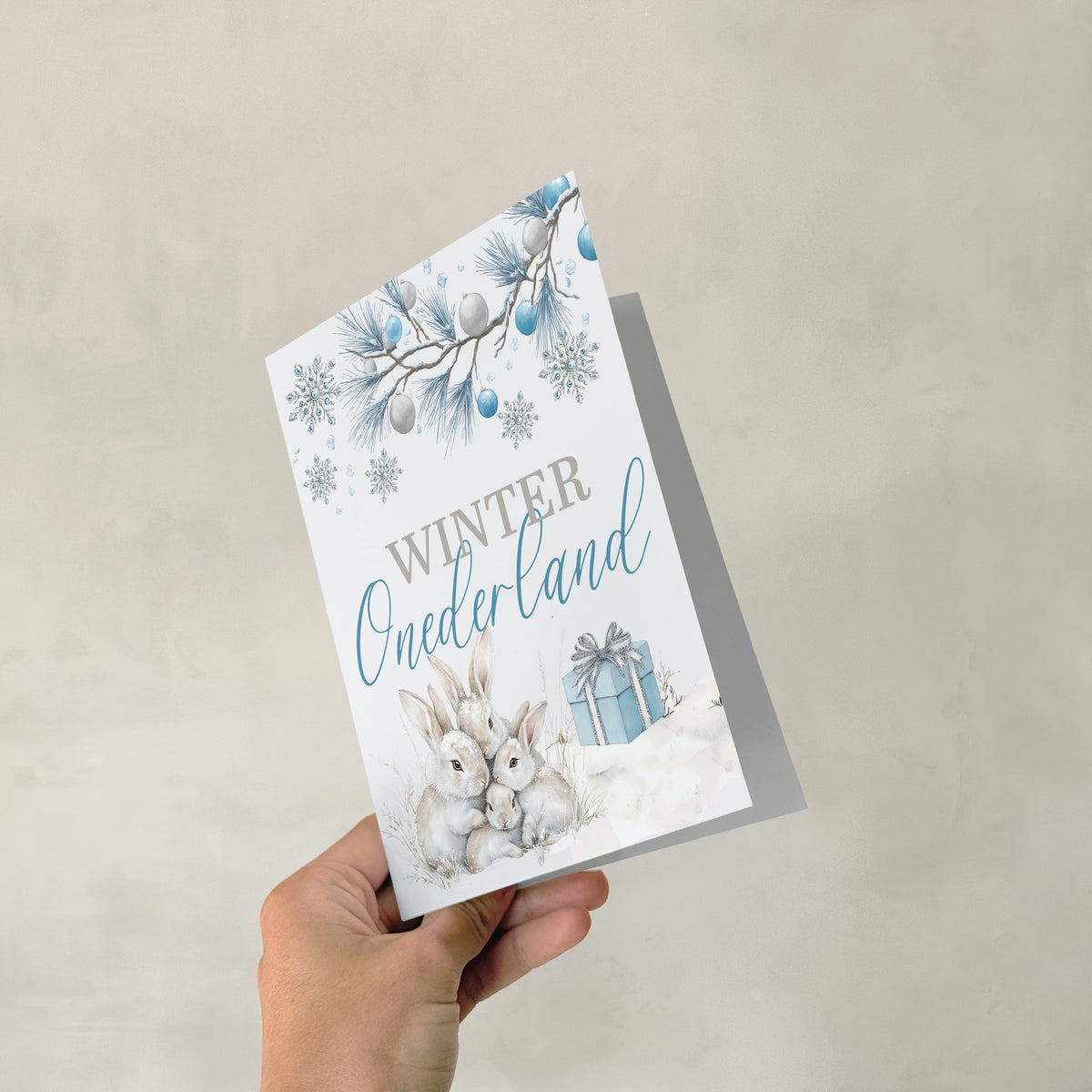Blue Winter Onederland - 5x7 Single Card