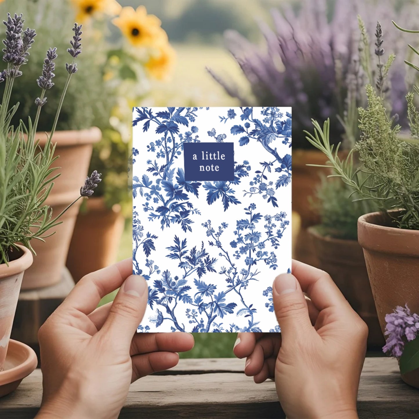 Blue Toile 4x6 Note Cards - 10 pack
