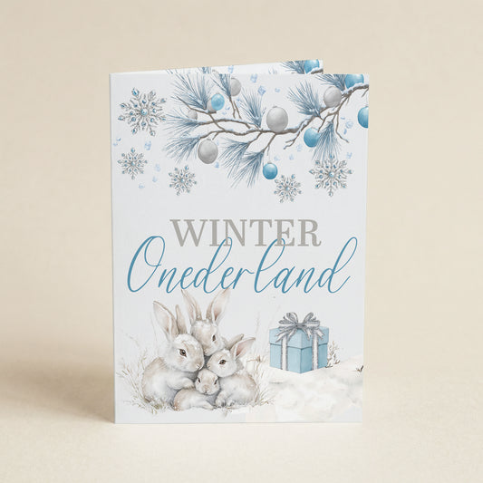 Blue Winter Onederland - 5x7 Single Card