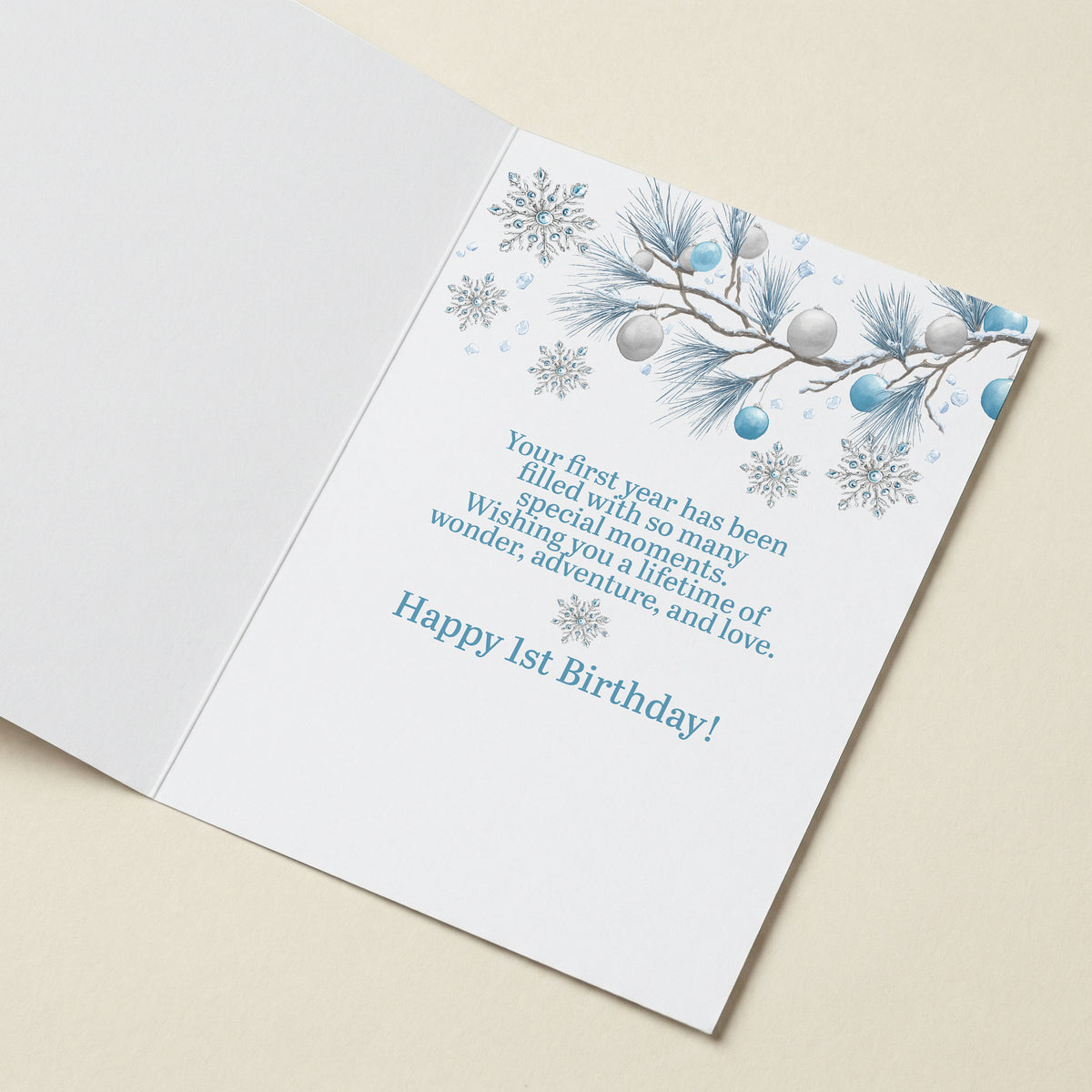 Blue Winter Onederland - 5x7 Single Card