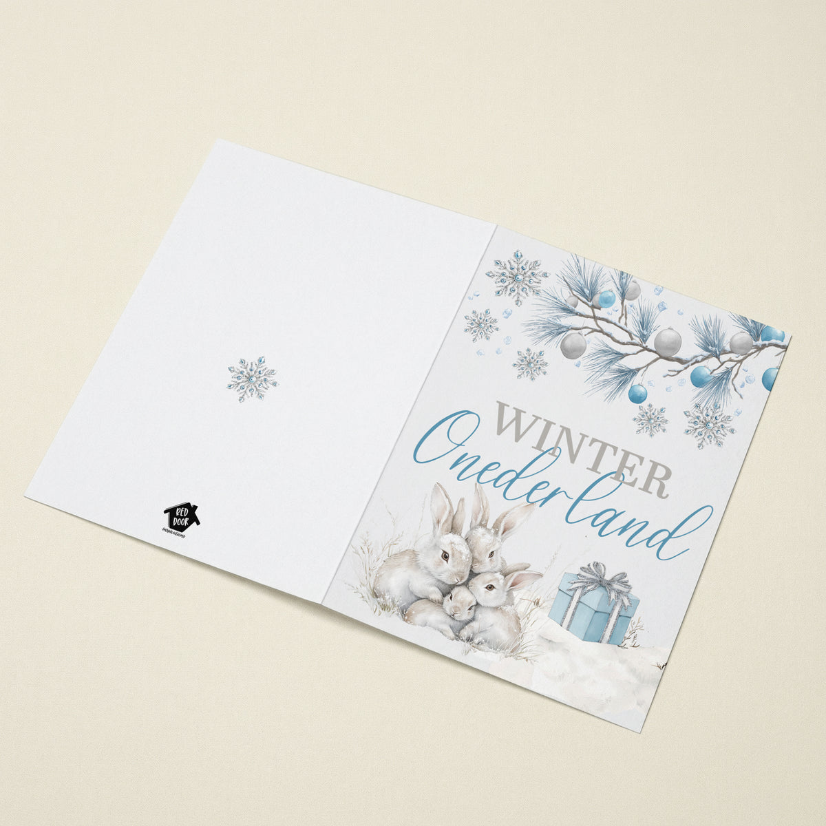 Blue Winter Onederland - 5x7 Single Card
