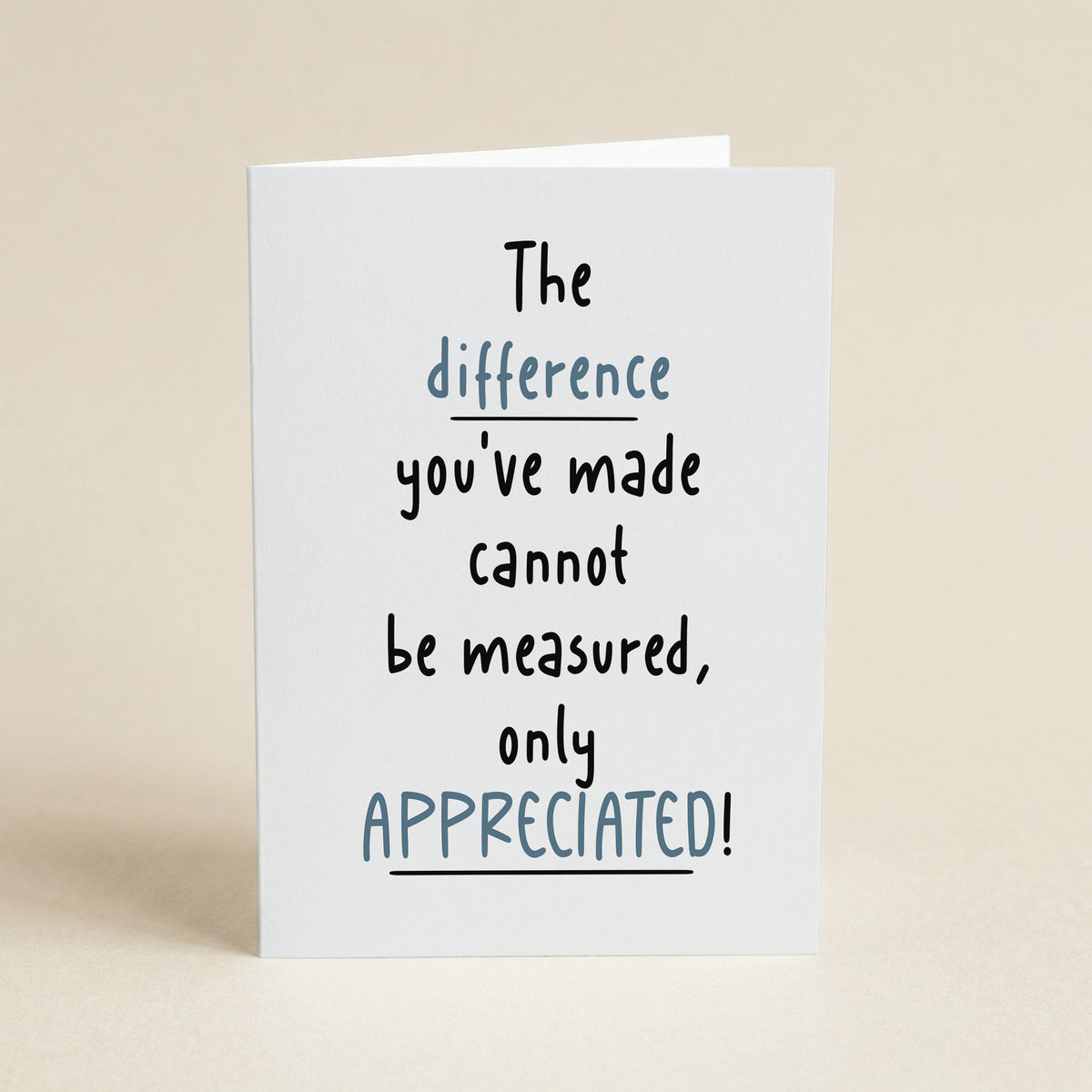 The Difference You've Made - 5x7 Single Card