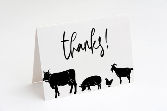Farm Animal Thank You Cards