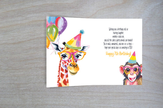 Go Wild for Seven - 7th Birthday Card