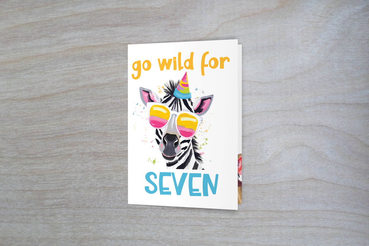 Go Wild for Seven - 7th Birthday Card