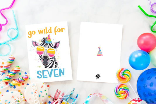 Go Wild for Seven - 7th Birthday Card