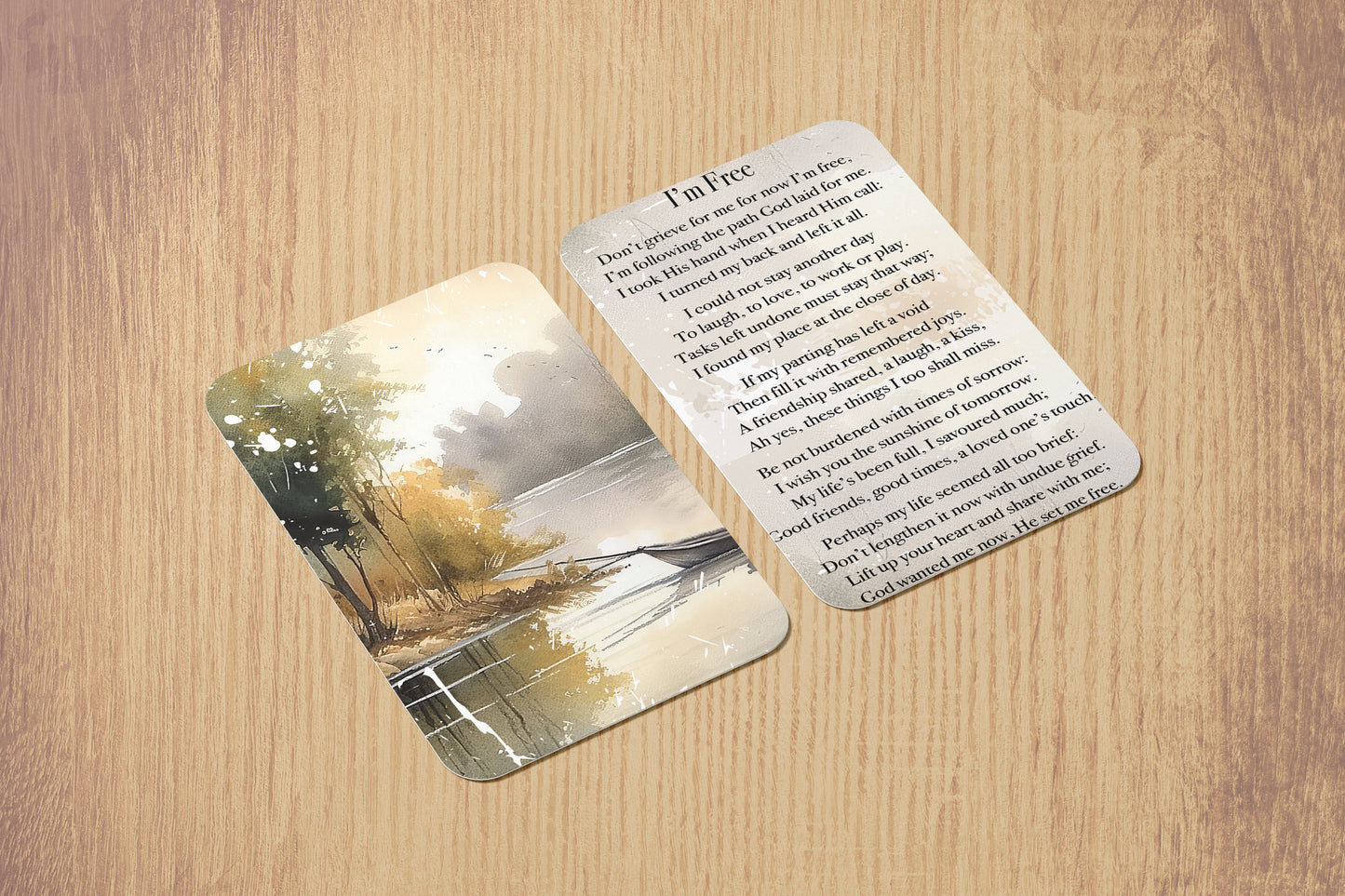 Red Door Inspirations I'm Free Bereavment Cards for Comfort & Encouragement, Funeral Favor, Funeral Prayer Cards 25 pack   Made in the USA! (Encouragement Cards I'm Free)