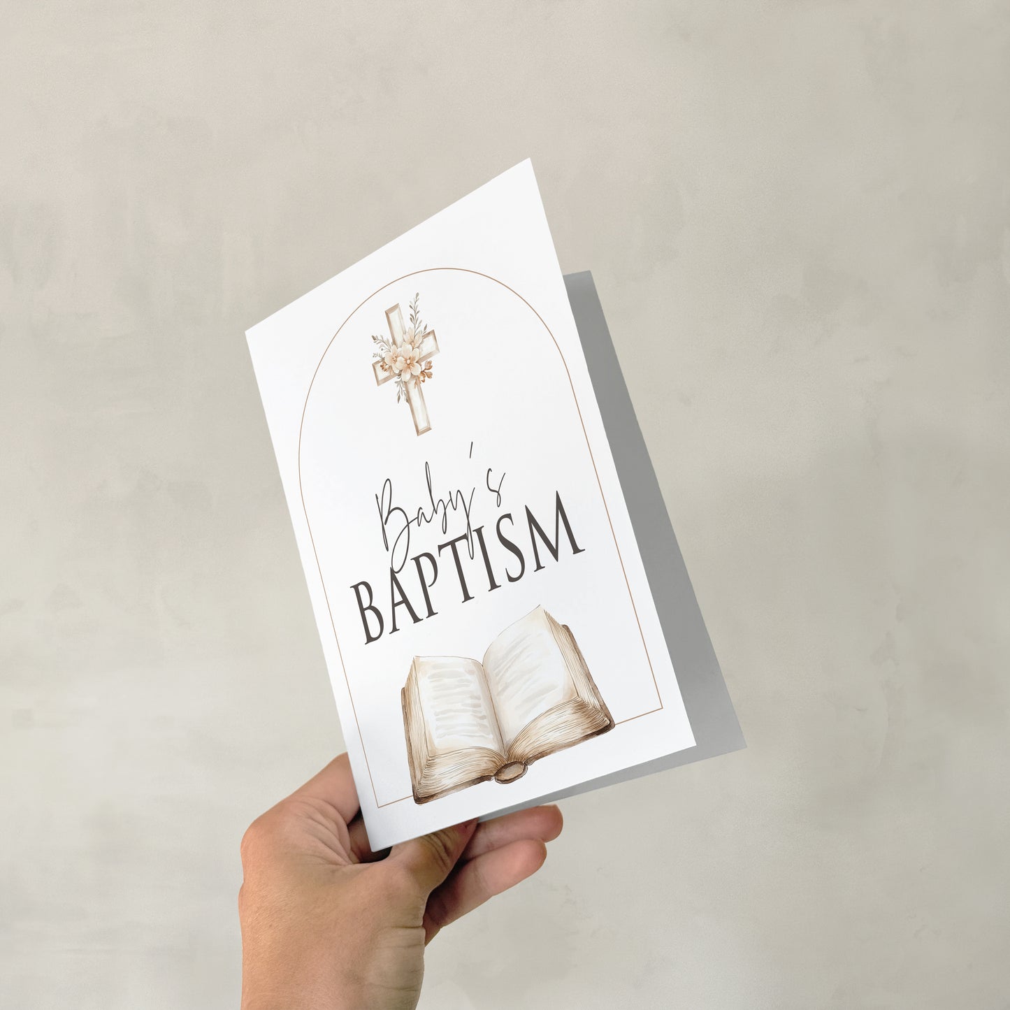 Neutral Baby Baptism - Single 5x7 Card