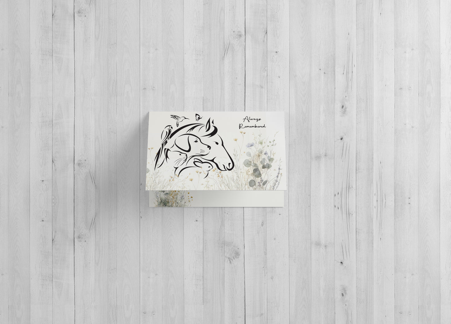 Pet Sympathy Silhouette - Single 5x7 Card