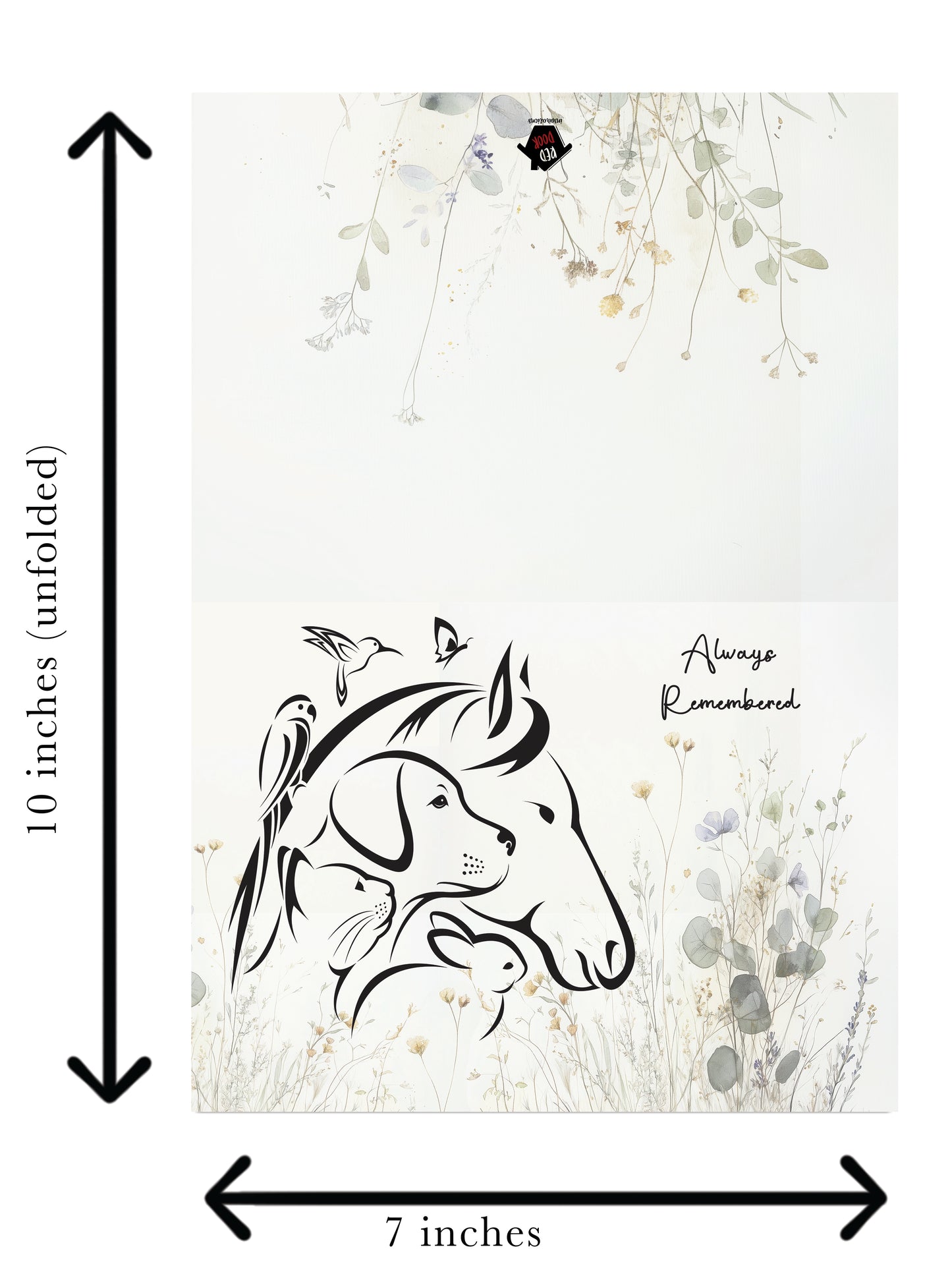 Pet Sympathy Silhouette - Single 5x7 Card