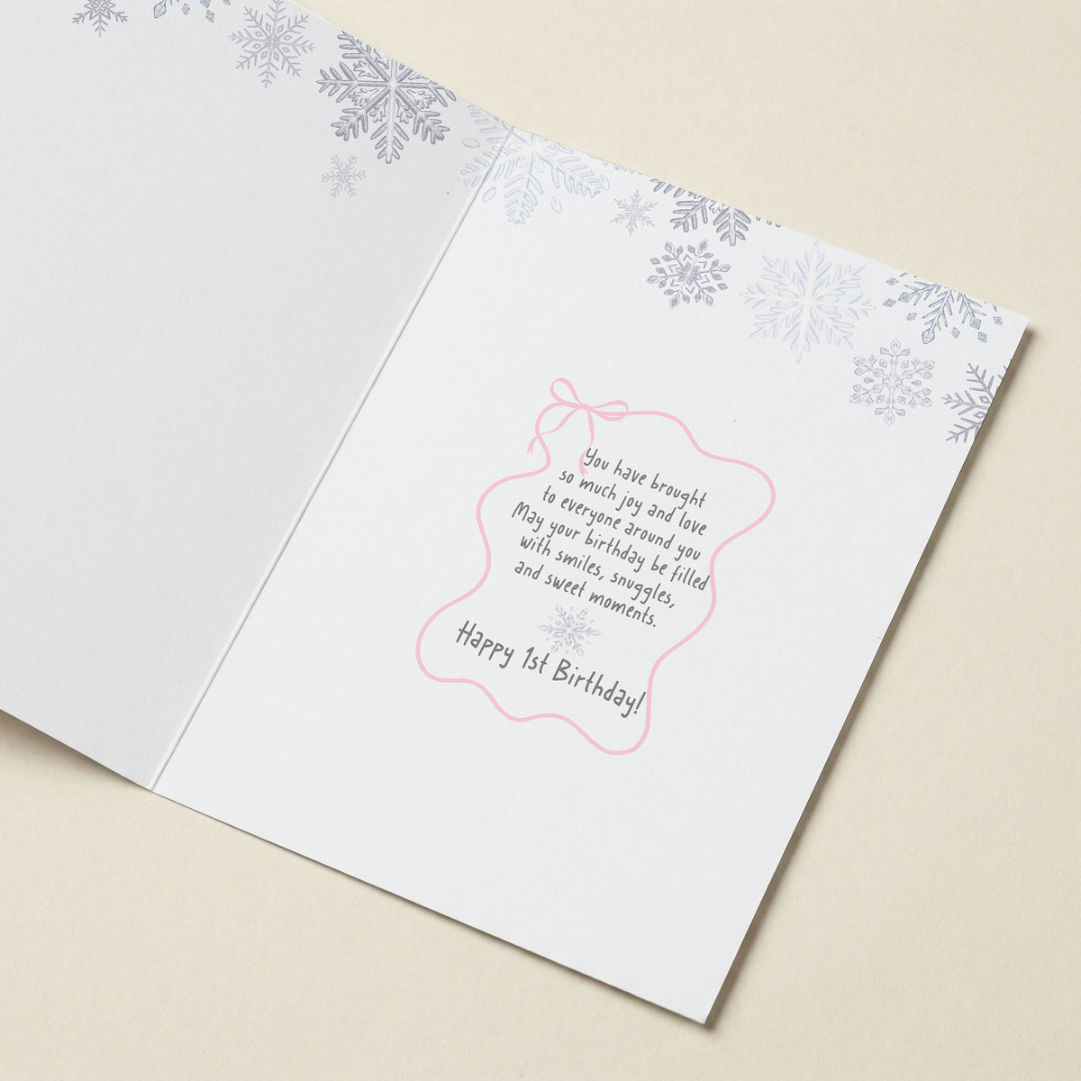Pink Winter Onederland - 5x7 Single Card
