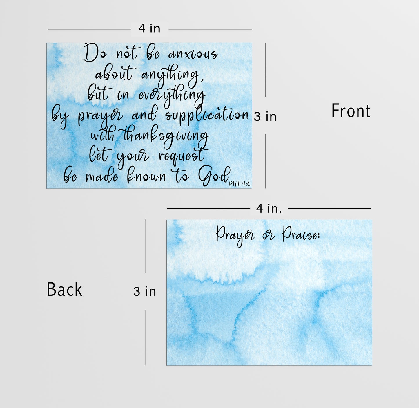 Blue Prayer and Praise Cards - set of 50