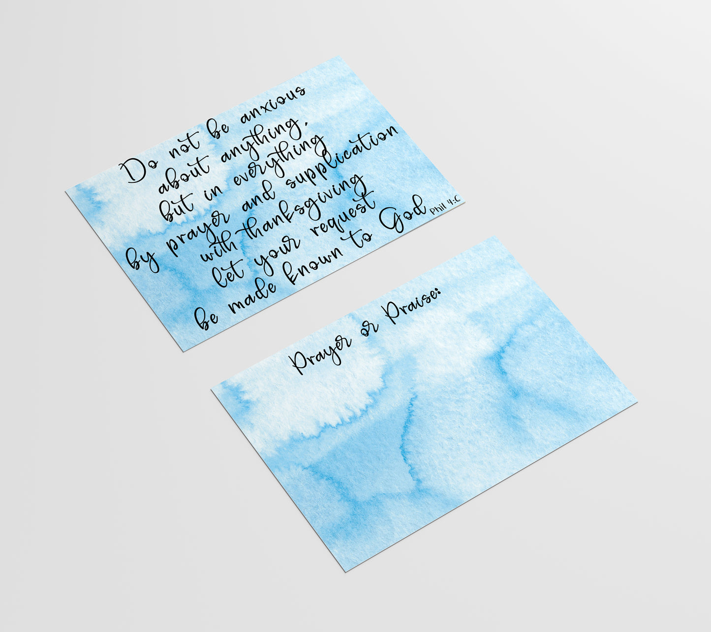 Blue Prayer and Praise Cards - set of 50