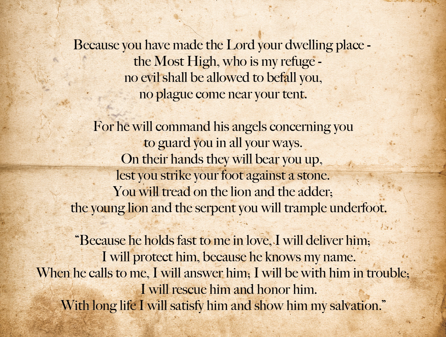 Psalm 91 Prayer Cards - pack of 25