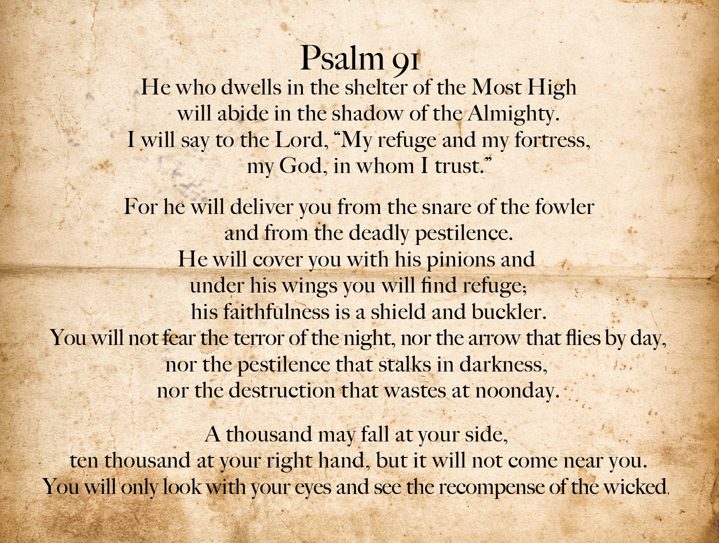 Psalm 91 Prayer Cards - pack of 25