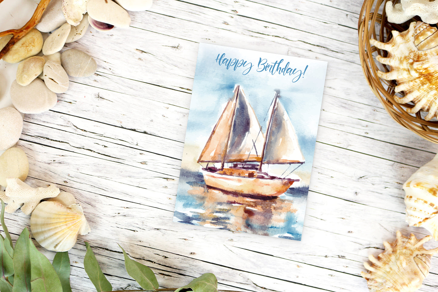 Set Sail Birthday Card - Single 5x7 Card