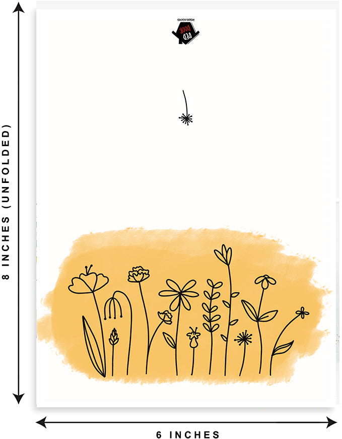 Sketch Flower Cards - Included 25 cards