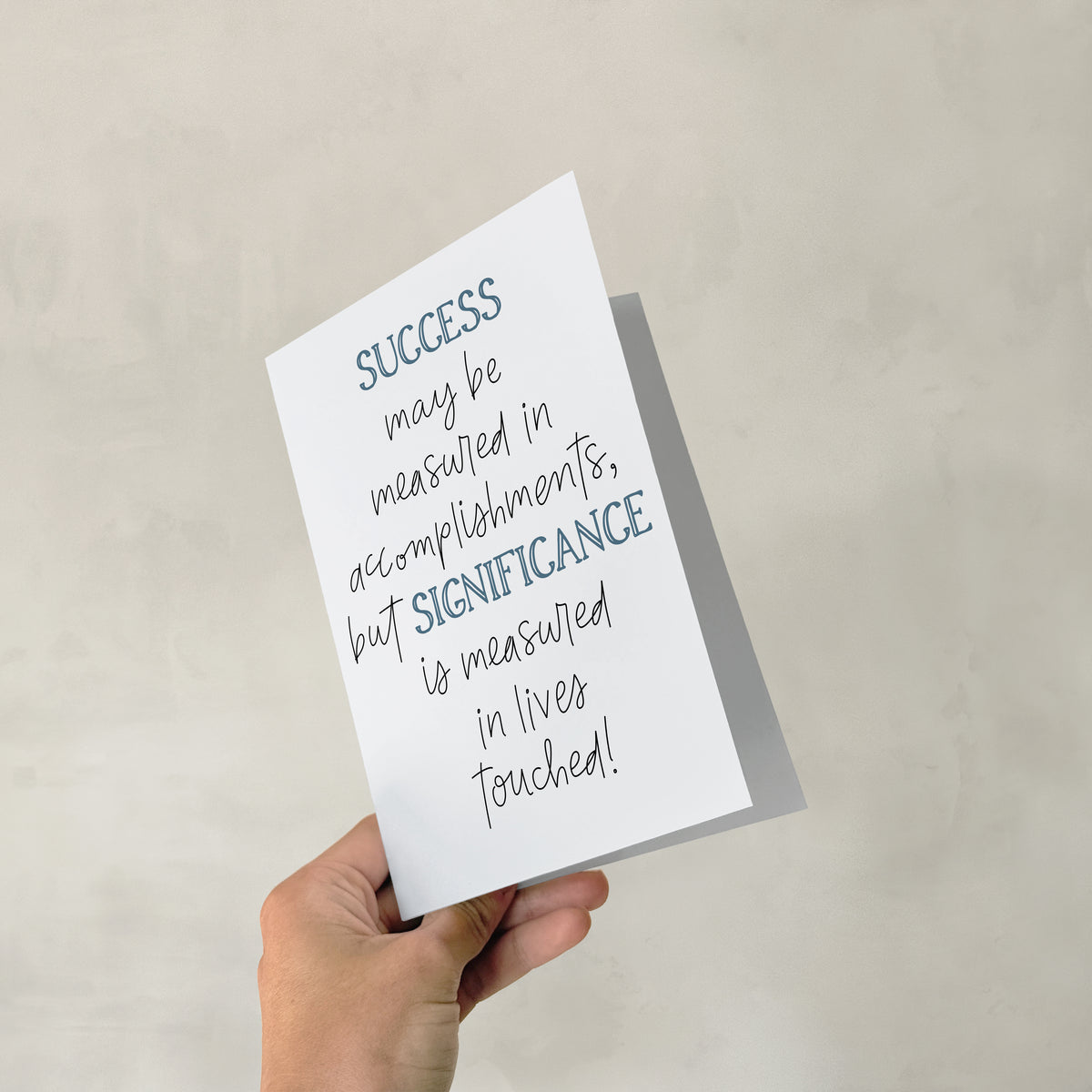Success vs Significance - 5x7 Single Card