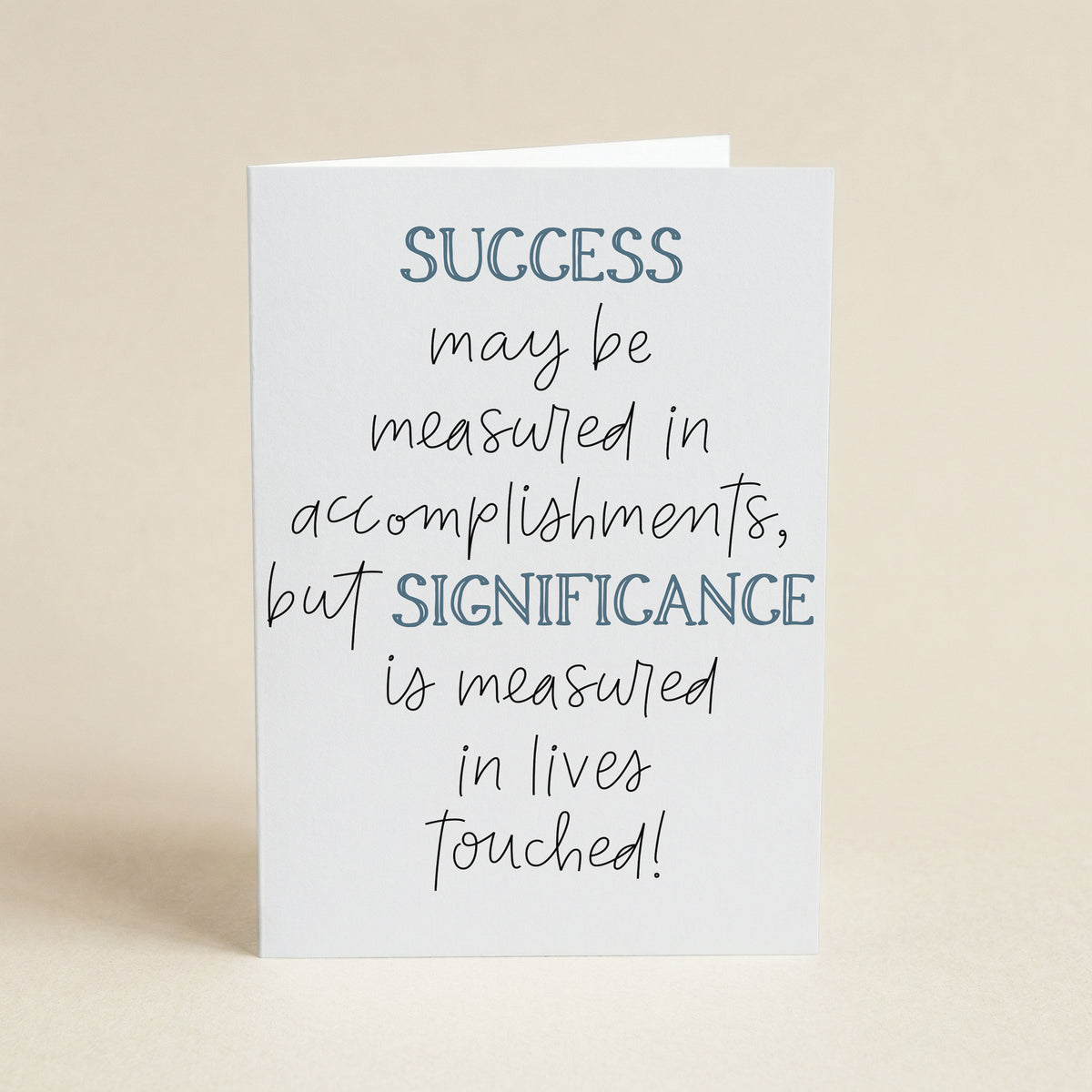 Success vs Significance - 5x7 Single Card