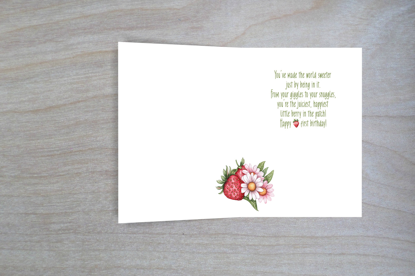 Berry 1st Birthday - Single 5x7 Card