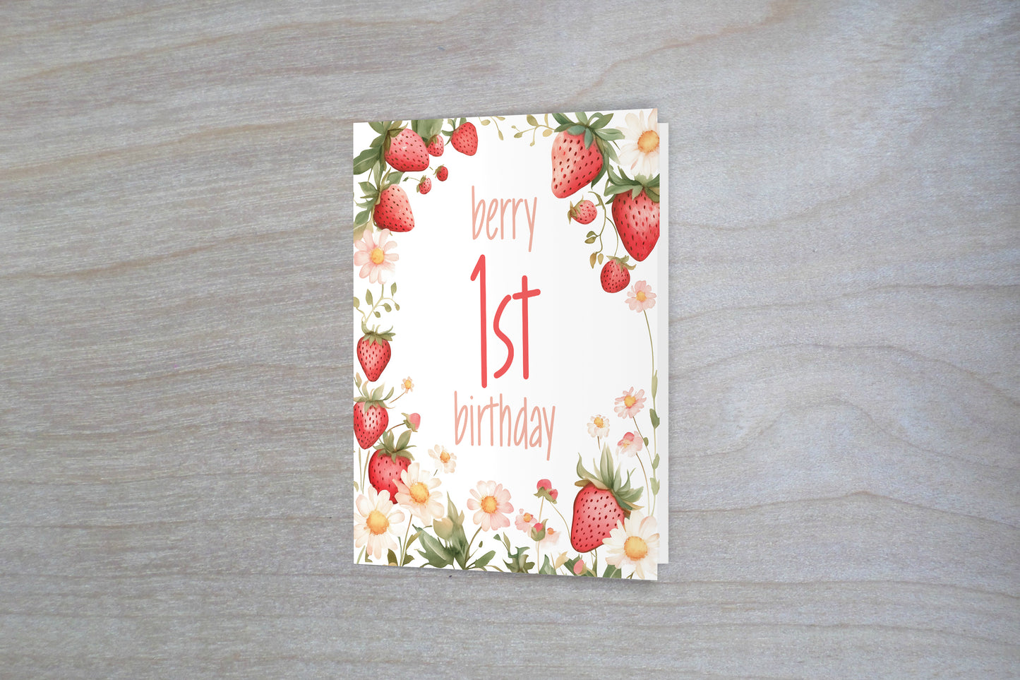Berry 1st Birthday - Single 5x7 Card