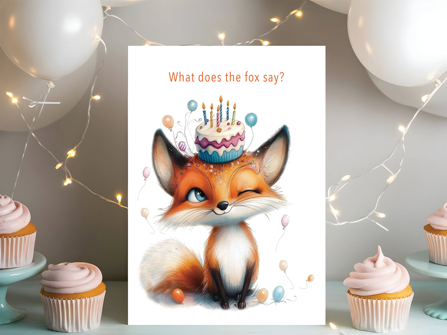What Does the Fox Say Birthday Card - Single 5x7 Card