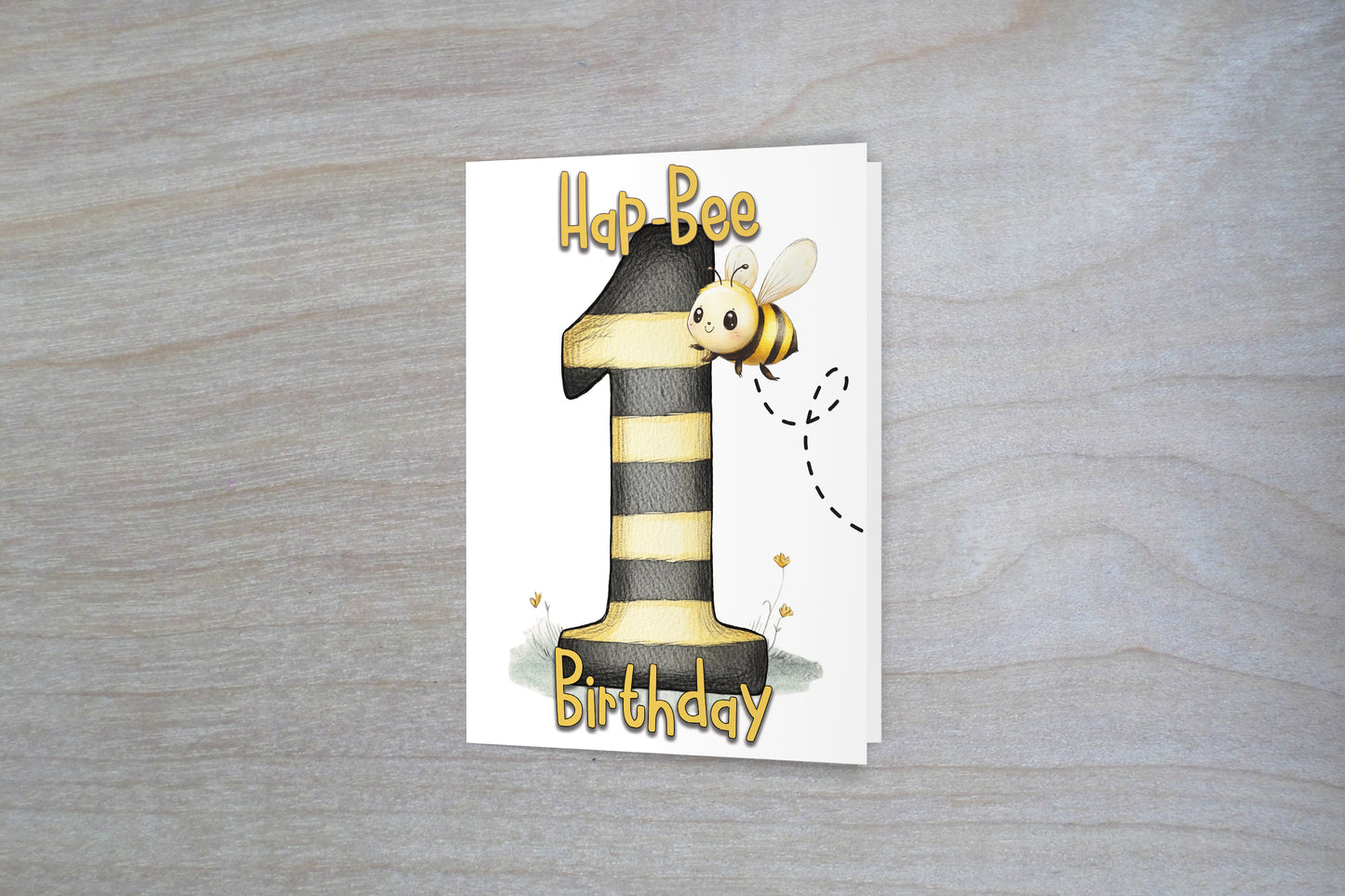 Hap-BEE First Birthday - Single 5x7 Card
