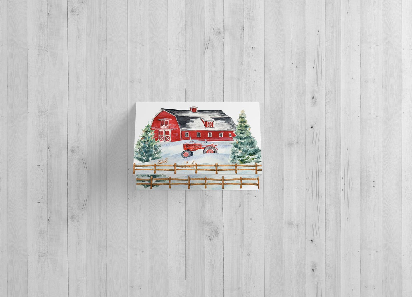 Barn Christmas Card - Includes 25 cards