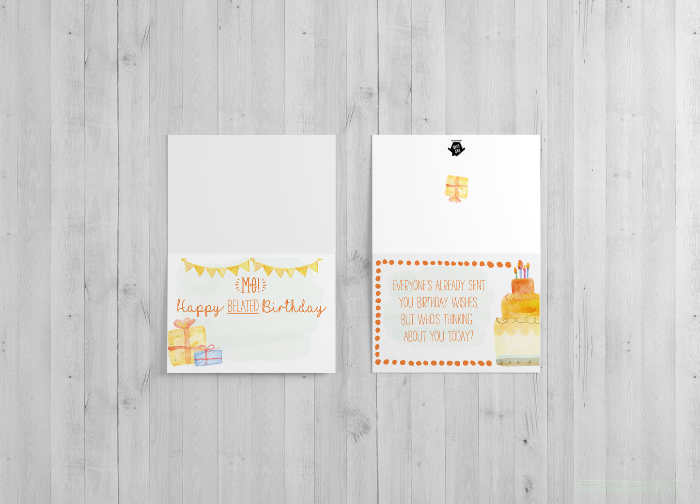 Belated Birthday Humorous - Includes 25 cards