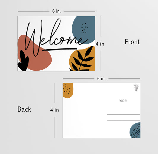 Boho Welcome Postcard - Pack of 30