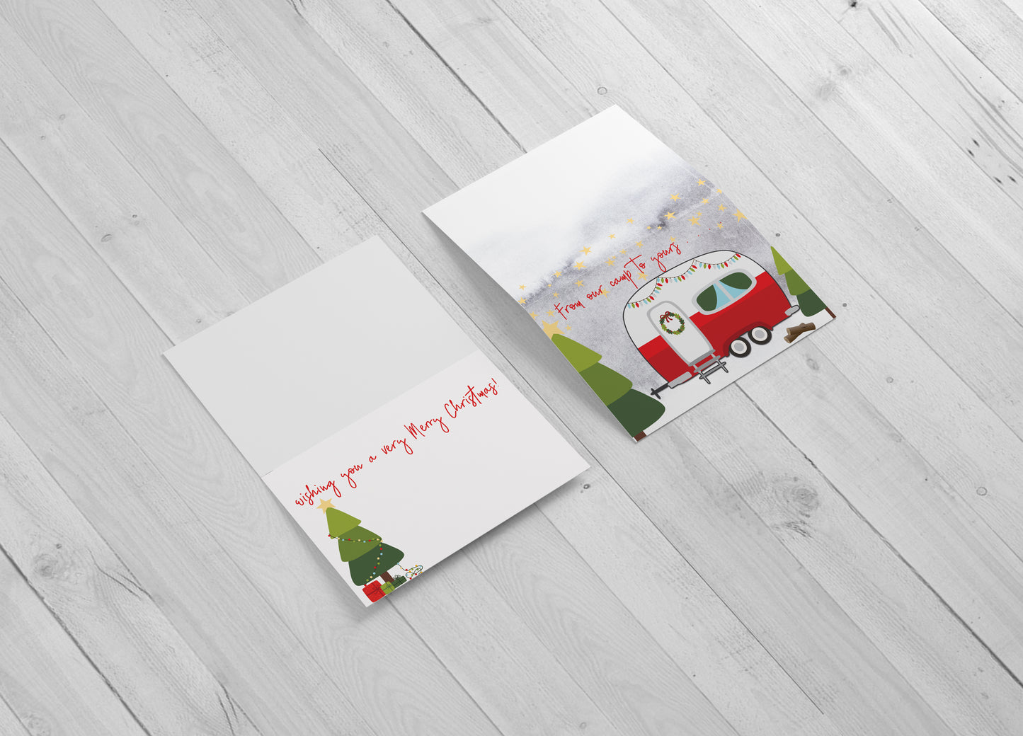 Camper Christmas Card - Includes 25 cards