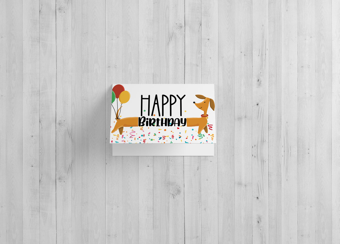 Dachshund Happy Birthday - Single Card